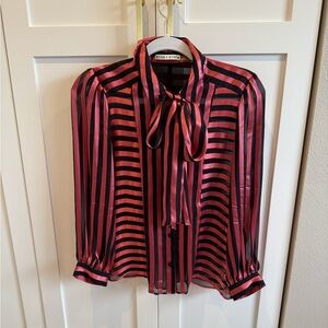 Alice and Olivia striped bow top size XS